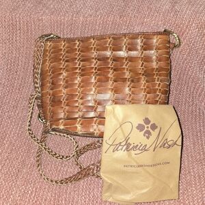 Patricia Nash Medium woven Valbella in Rust color.